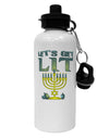 Let's Get Lit Menorah Aluminum 600ml Water Bottle-Water Bottles-TooLoud-White-Davson Sales