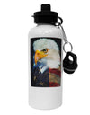 Patriotic Bald Eagle - American Flag Aluminum 600ml Water Bottle by TooLoud-Water Bottles-TooLoud-White-Davson Sales