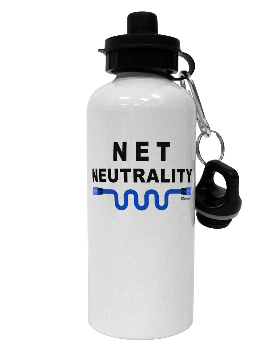 Net Neutrality Aluminum 600ml Water Bottle-Water Bottles-TooLoud-White-Davson Sales