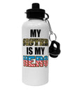 My Sister is My Hero - Armed Forces Aluminum 600ml Water Bottle by TooLoud-Water Bottles-TooLoud-White-Davson Sales