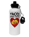 Tacos before Vatos Aluminum 600ml Water Bottle by TooLoud-Water Bottles-TooLoud-White-Davson Sales