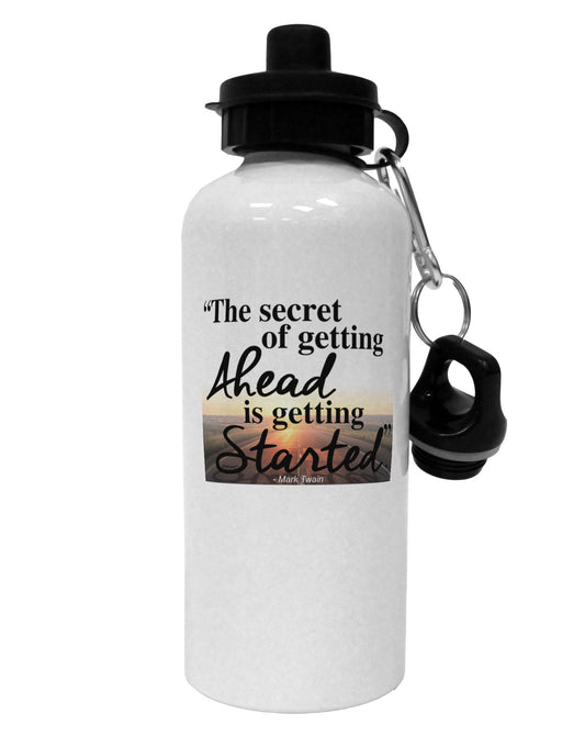 Getting Ahead Mark Twain Aluminum 600ml Water Bottle-Water Bottles-TooLoud-White-Davson Sales