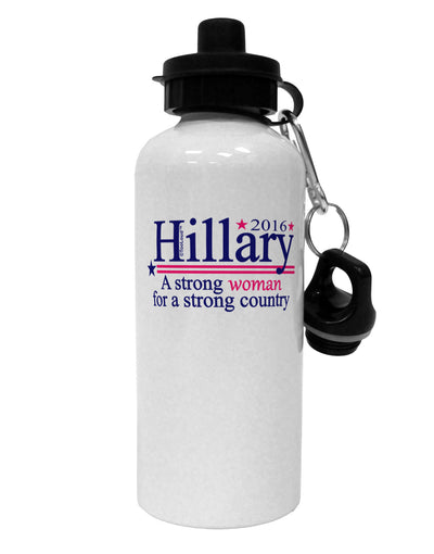 Hillary A Strong Woman Aluminum 600ml Water Bottle-Water Bottles-TooLoud-White-Davson Sales