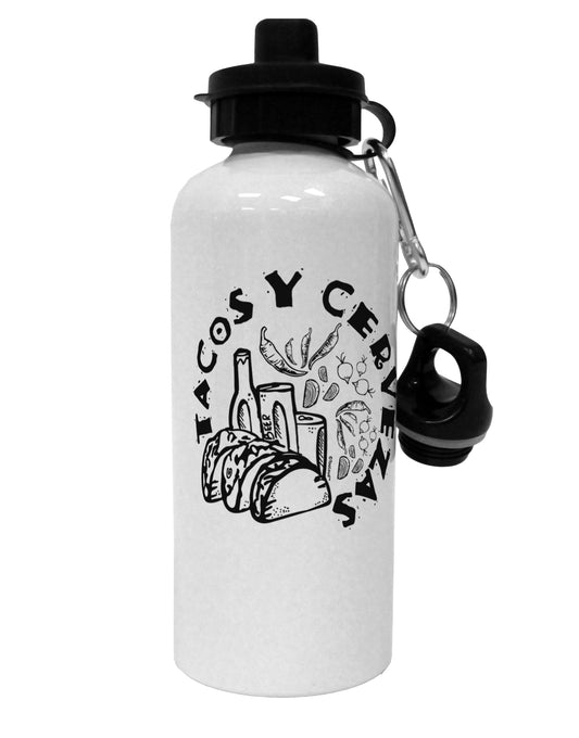 TooLoud Tacos Y Cervezas Aluminum 600ml Water Bottle-Water Bottles-TooLoud-Davson Sales