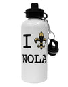 I Love NOLA Fleur de Lis Aluminum 600ml Water Bottle-Water Bottles-TooLoud-White-Davson Sales