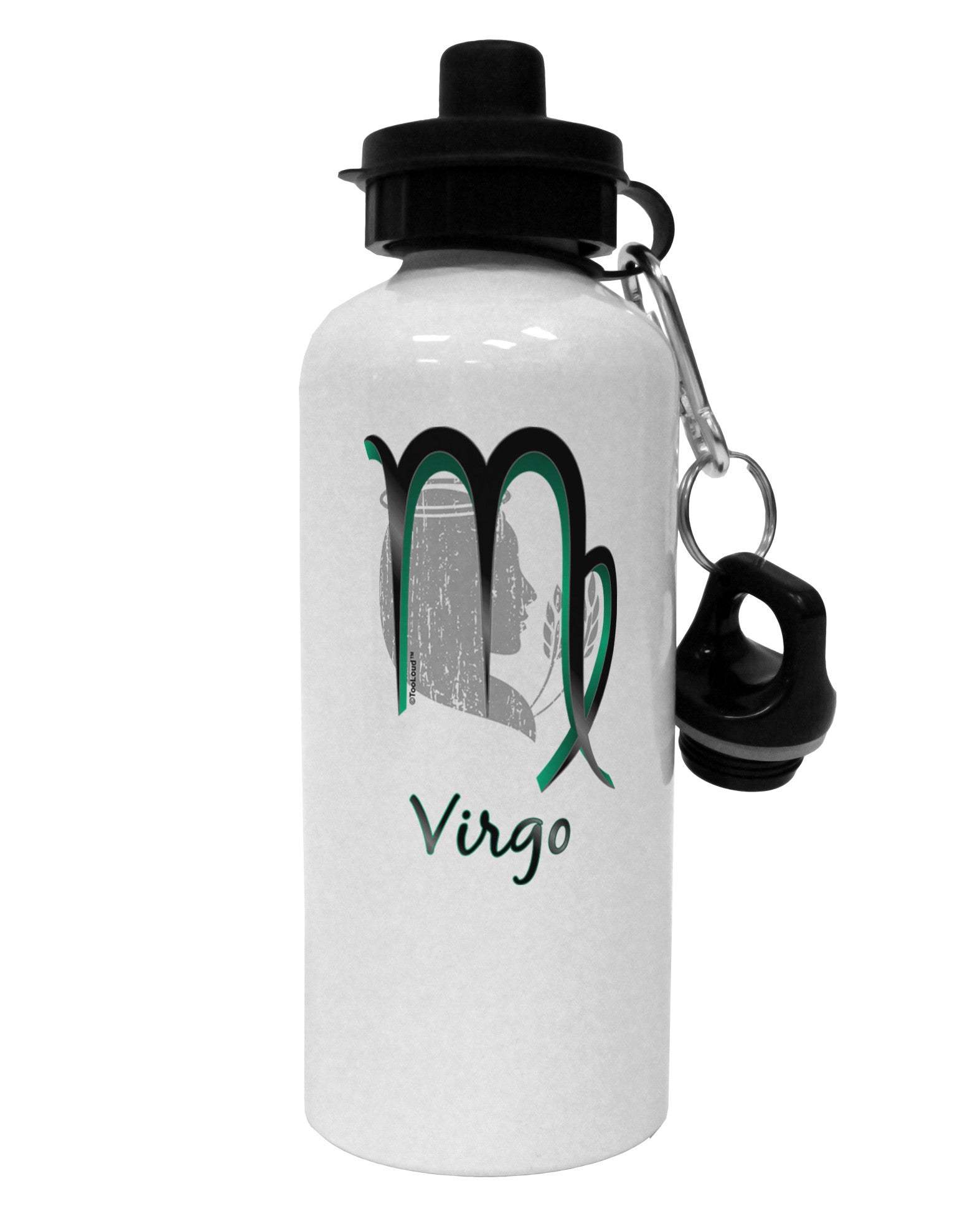 Virgo Symbol Aluminum 600ml Water Bottle-Water Bottles-TooLoud-White-Davson Sales