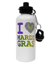 I Love Heart Mardi Gras Aluminum 600ml Water Bottle-Water Bottles-TooLoud-White-Davson Sales