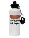 Locally Grown Organic Sausage Aluminum 600ml Water Bottle-Water Bottles-TooLoud-White-Davson Sales