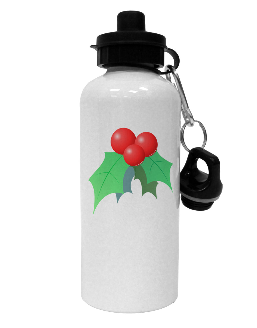 Mistletoe Christmas Design Aluminum 600ml Water Bottle-Water Bottles-TooLoud-White-Davson Sales