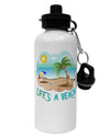 Fun Summer Beach Scene - Life's a Beach Aluminum 600ml Water Bottle by TooLoud-Water Bottles-TooLoud-White-Davson Sales