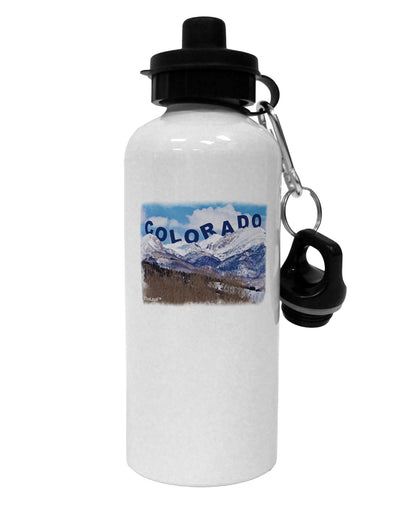 Pikes Peak Text Aluminum 600ml Water Bottle-Water Bottles-TooLoud-White-Davson Sales