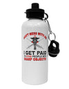 Nurse - Don't Mess With Me Aluminum 600ml Water Bottle-Water Bottles-TooLoud-White-Davson Sales