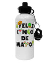 Feliz Cinco de Mayo - Fiesta Icons Aluminum 600ml Water Bottle by TooLoud-Water Bottles-TooLoud-White-Davson Sales