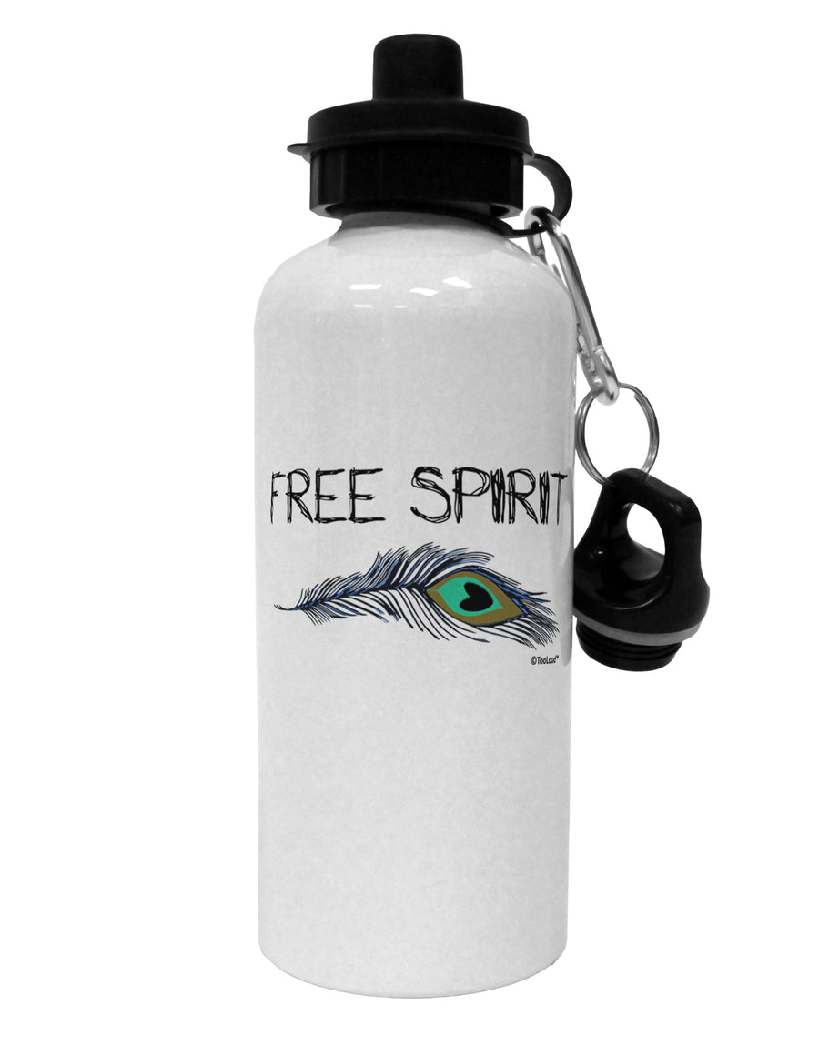 Graphic Feather Design - Free Spirit Aluminum 600ml Water Bottle by TooLoud-Water Bottles-TooLoud-White-Davson Sales