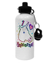 I love Unicorns Aluminum 600ml Water Bottle-Water Bottles-TooLoud-White-Davson Sales