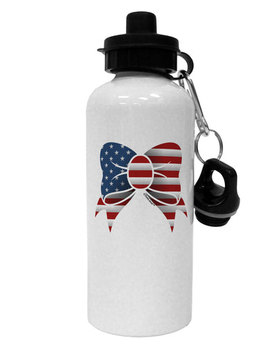 Patriotic Bow Aluminum 600ml Water Bottle-Water Bottles-TooLoud-White-Davson Sales