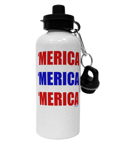 Merica Merica Merica - Red and Blue Aluminum 600ml Water Bottle-Water Bottles-TooLoud-White-Davson Sales