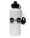 8-Bit Skull Love - Boy and Boy Aluminum 600ml Water Bottle