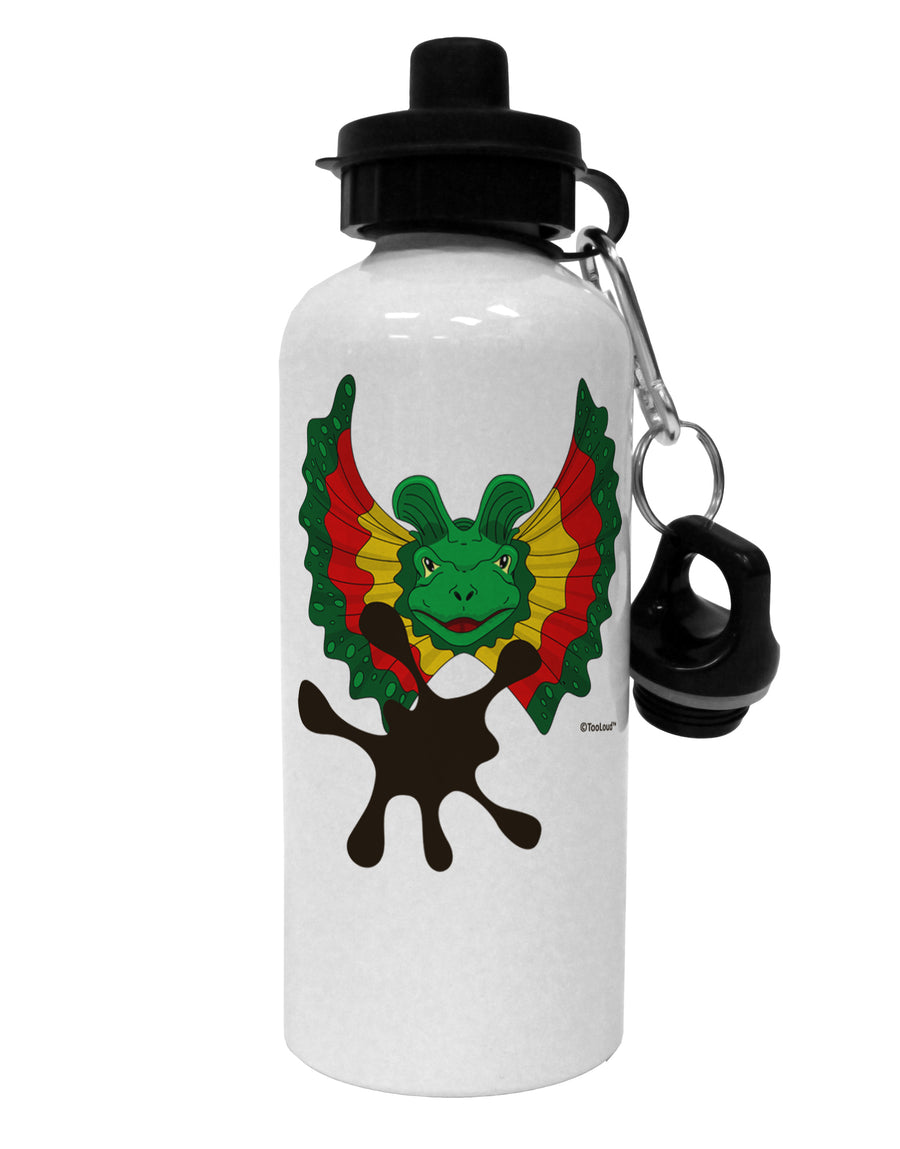 Dilophosaurus Design - Spit Aluminum 600ml Water Bottle by TooLoud-Water Bottles-TooLoud-White-Davson Sales