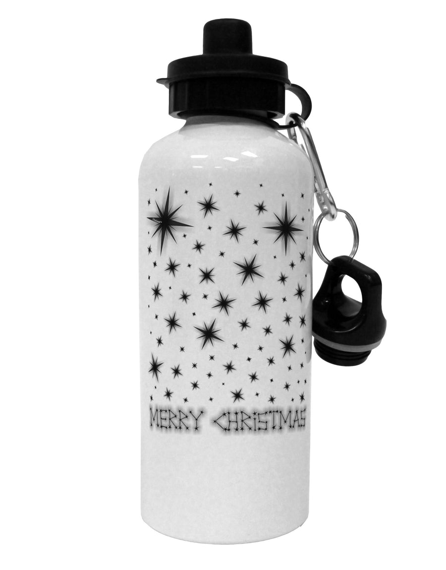 Merry Christmas Shining Night Stars Aluminum 600ml Water Bottle-Water Bottles-TooLoud-White-Davson Sales