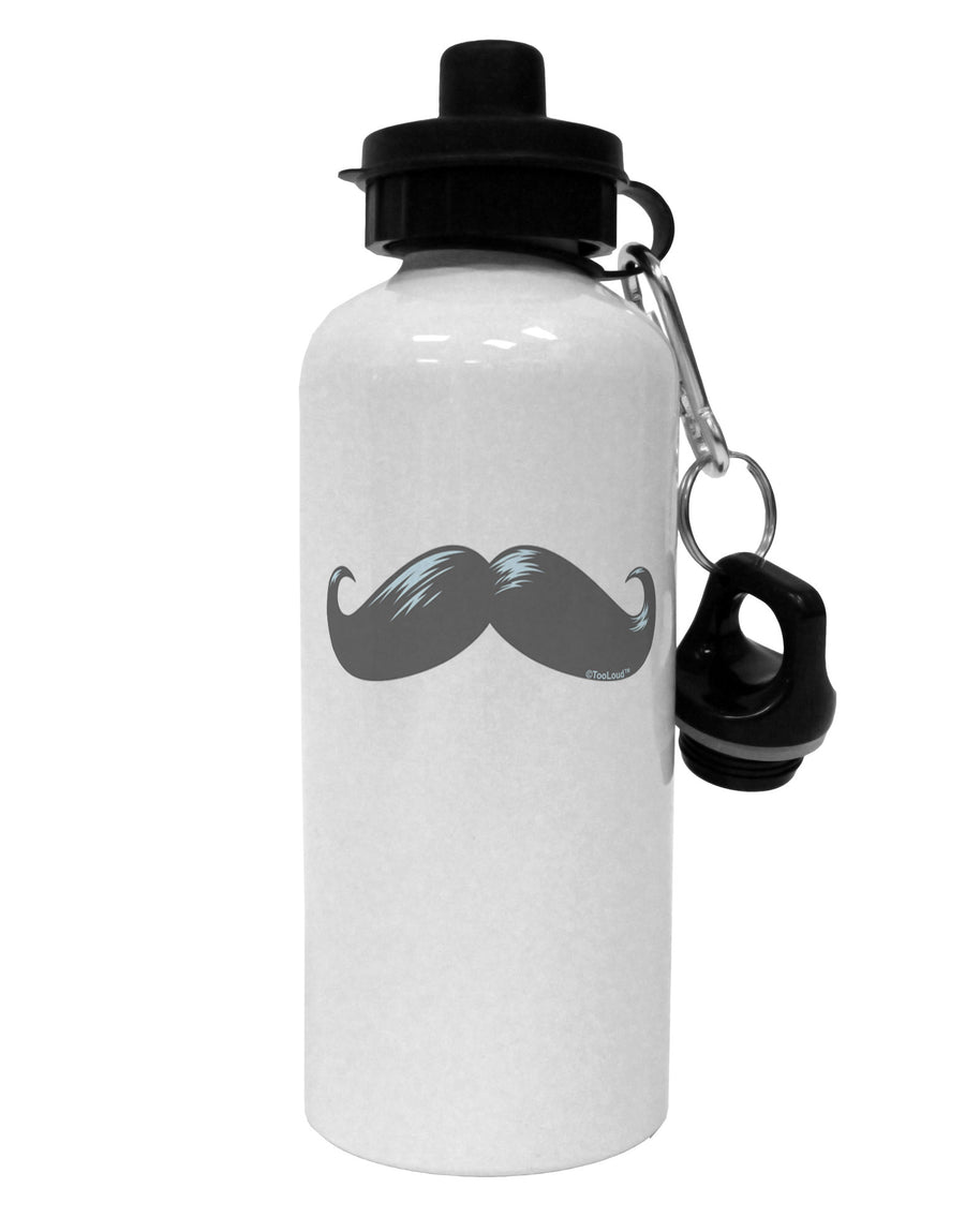 Big Gray Mustache Aluminum 600ml Water Bottle-Water Bottles-TooLoud-White-Davson Sales