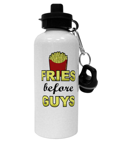 Fries Before Guys Aluminum 600ml Water Bottle by TooLoud-Water Bottles-TooLoud-White-Davson Sales