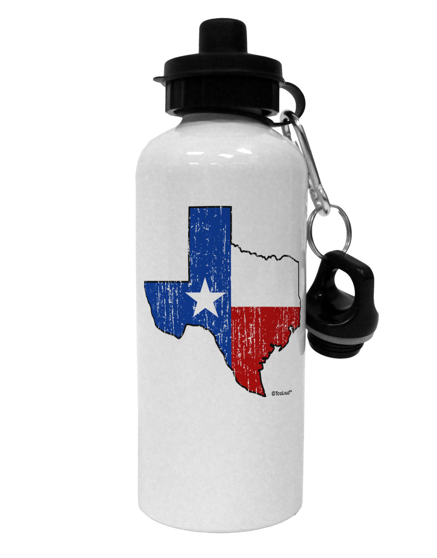 State of Texas Flag Design - Distressed Aluminum 600ml Water Bottle by TooLoud-Water Bottles-TooLoud-White-Davson Sales