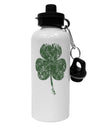 Distressed Traditional Irish Shamrock Aluminum 600ml Water Bottle-Water Bottles-TooLoud-White-Davson Sales