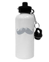 Big Silver White Mustache Aluminum 600ml Water Bottle-Water Bottles-TooLoud-White-Davson Sales