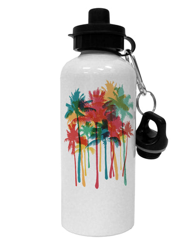 Paint Splash Palm Trees Aluminum 600ml Water Bottle-Water Bottles-TooLoud-White-Davson Sales