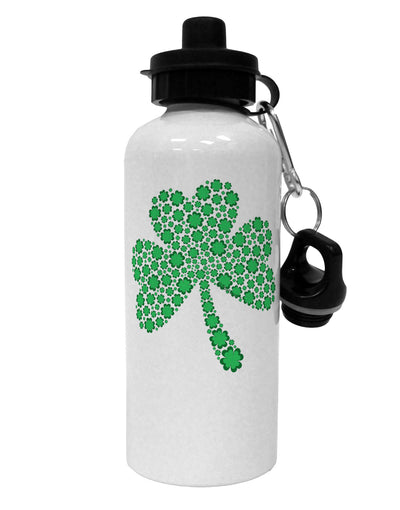 St. Patrick's Day Shamrock Design - Shamrocks Aluminum 600ml Water Bottle by TooLoud-Water Bottles-TooLoud-White-Davson Sales