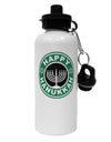 Happy Hanukkah Latte Logo Aluminum 600ml Water Bottle-Water Bottles-TooLoud-White-Davson Sales