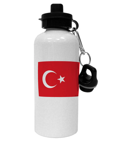 Turkey Flag Aluminum 600ml Water Bottle by TooLoud-Water Bottles-TooLoud-White-Davson Sales