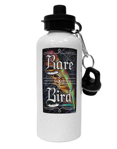 Rare Bird - Colorful Feather Aluminum 600ml Water Bottle-Water Bottles-TooLoud-White-Davson Sales