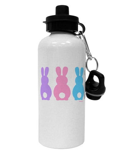 Three Easter Bunnies - Pastels Aluminum 600ml Water Bottle by TooLoud-Water Bottles-TooLoud-White-Davson Sales