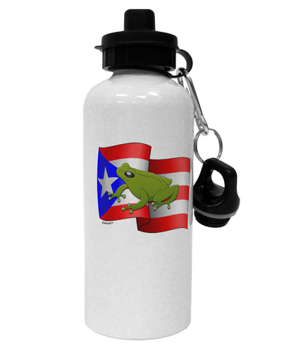 Puerto Rico Coqui Aluminum 600ml Water Bottle-Water Bottles-TooLoud-White-Davson Sales