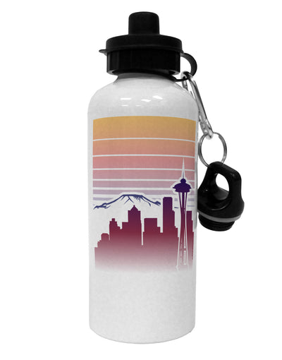 Seattle Skyline Sunrise Aluminum 600ml Water Bottle-Water Bottles-TooLoud-White-Davson Sales