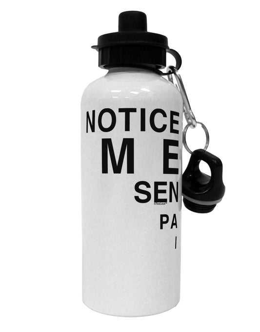 Notice Me Senpai Triangle Text Aluminum 600ml Water Bottle-Water Bottles-TooLoud-White-Davson Sales