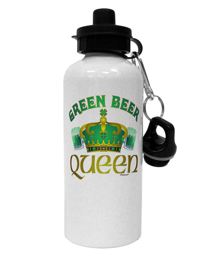 Green Beer Queen Aluminum 600ml Water Bottle-Water Bottles-TooLoud-White-Davson Sales