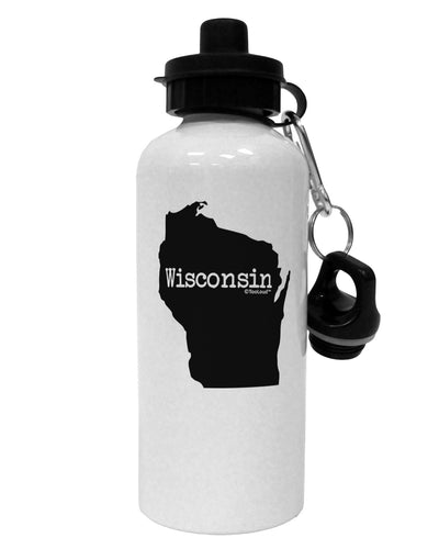 Wisconsin - United States Shape Aluminum 600ml Water Bottle-Water Bottles-TooLoud-White-Davson Sales