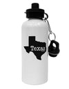 Texas - United States Shape Aluminum 600ml Water Bottle by TooLoud-Water Bottles-TooLoud-White-Davson Sales