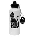 Every Day Is Caturday Cat Silhouette Aluminum 600ml Water Bottle by TooLoud-Water Bottles-TooLoud-White-Davson Sales