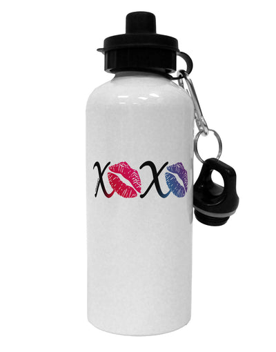 TooLoud XOXO Kisses Aluminum 600ml Water Bottle-Water Bottles-TooLoud-White-Davson Sales