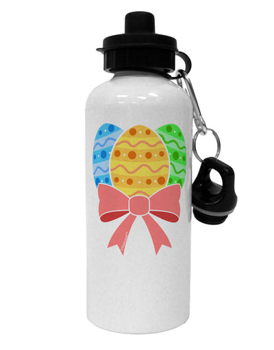 Easter Eggs With Bow Aluminum 600ml Water Bottle by TooLoud-Water Bottles-TooLoud-White-Davson Sales