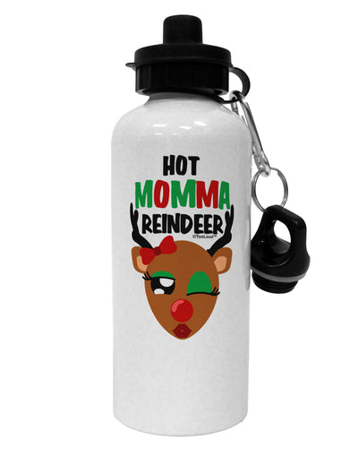 Hot Momma Reindeer Matching Deer Aluminum 600ml Water Bottle-Water Bottles-TooLoud-White-Davson Sales