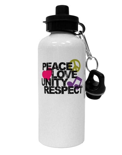 PLUR Distressed Text Aluminum 600ml Water Bottle-Water Bottles-TooLoud-White-Davson Sales