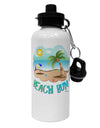 Fun Summer Beach Scene - Beach Bum Aluminum 600ml Water Bottle by TooLoud-Water Bottles-TooLoud-White-Davson Sales