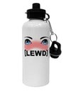 Blushing Anime Eyes Lewd Aluminum 600ml Water Bottle by TooLoud-Water Bottles-TooLoud-White-Davson Sales