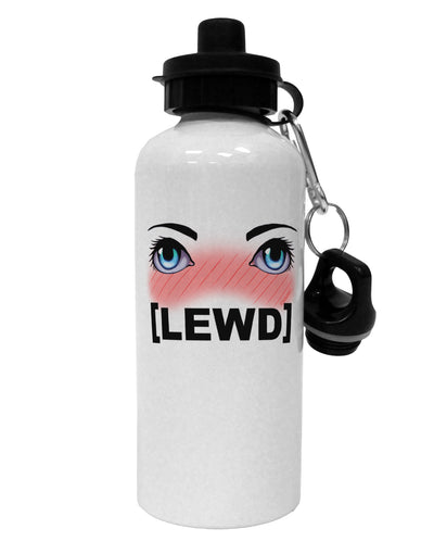 Blushing Anime Eyes Lewd Aluminum 600ml Water Bottle by TooLoud-Water Bottles-TooLoud-White-Davson Sales