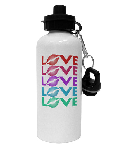 Colorful Love Kisses Aluminum 600ml Water Bottle-Water Bottles-TooLoud-White-Davson Sales